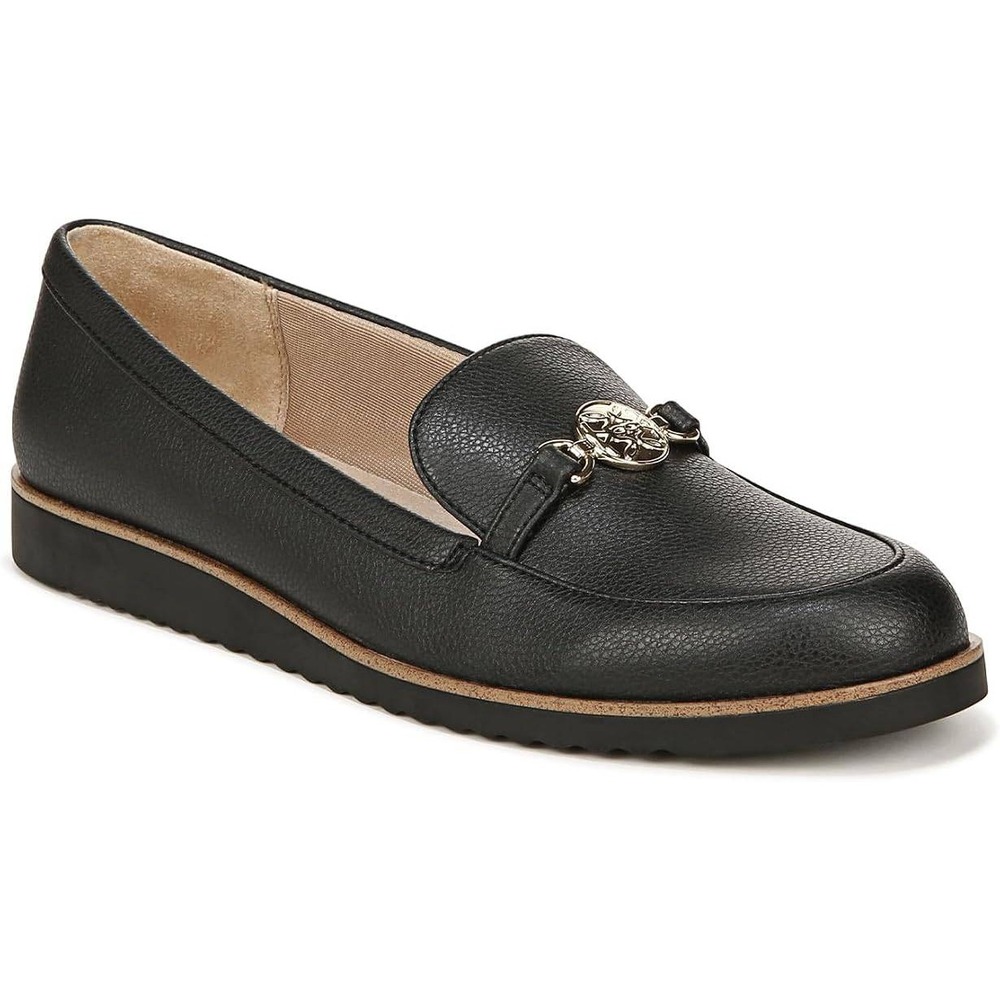LifeStride Zen Black Tumbled Loafers Velocity 2.0 Comfort Shoes Womens 8W NEW